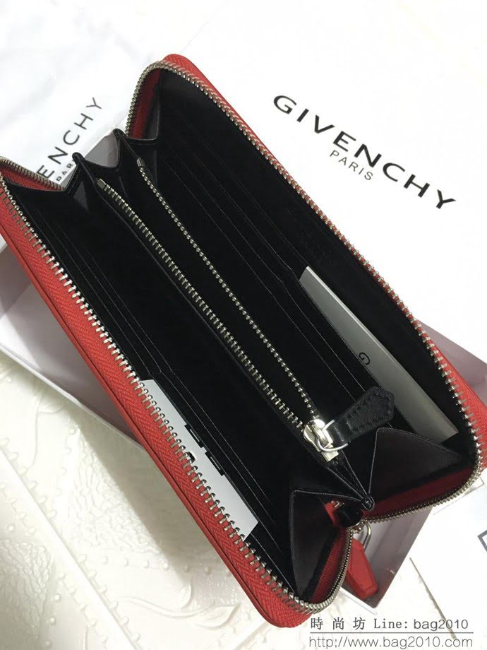 GlVENCHY紀梵希 2018最新 熱賣款式 專櫃品質 頂級進口牛皮 原版五金 拉鏈錢包 091888  tsg1054